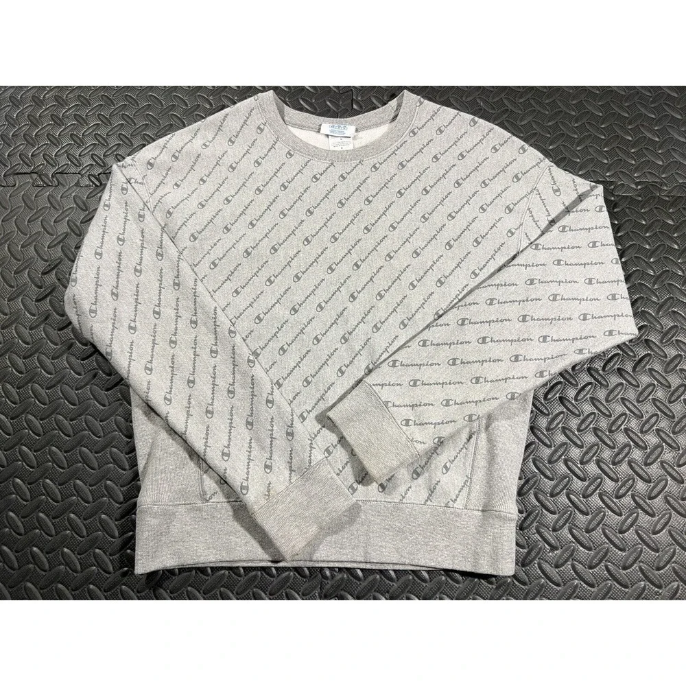 Champion Sweater Adult Medium Gray Reverse Weave Crewneck Sweatshirt Men's
